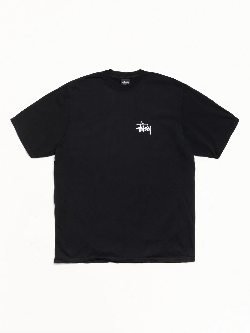 Stüssy Black Graphic Tee Worn Logo Vintage Style